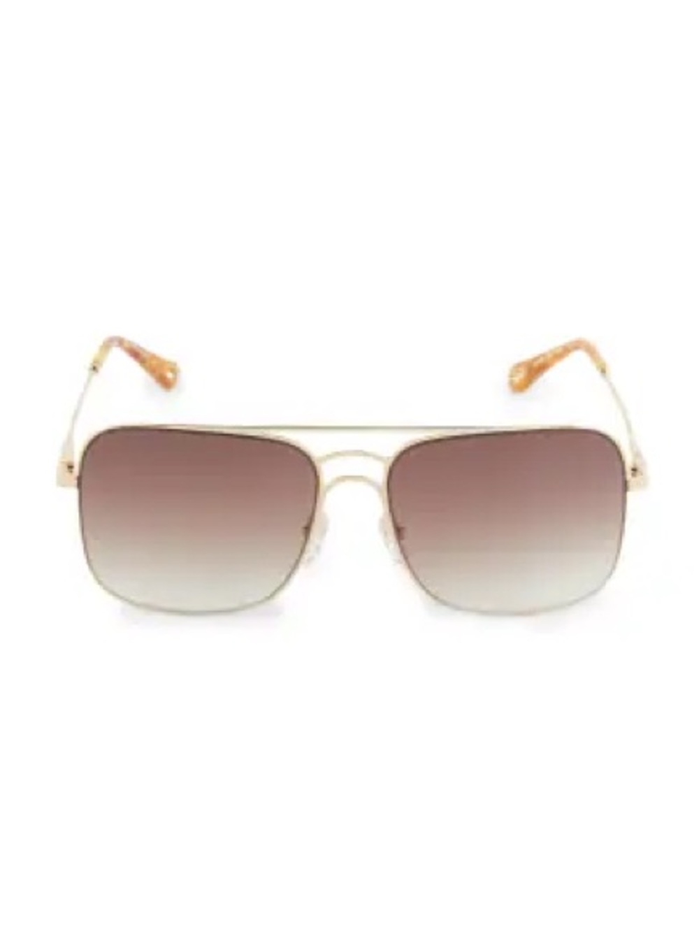 Gold Frame Gradient Brown Aviator Sunglasses